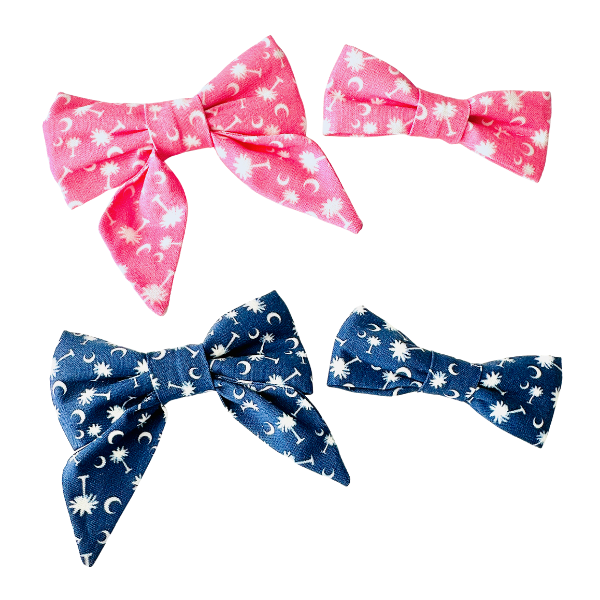 SC Palmettos in Pink & Blue Bows