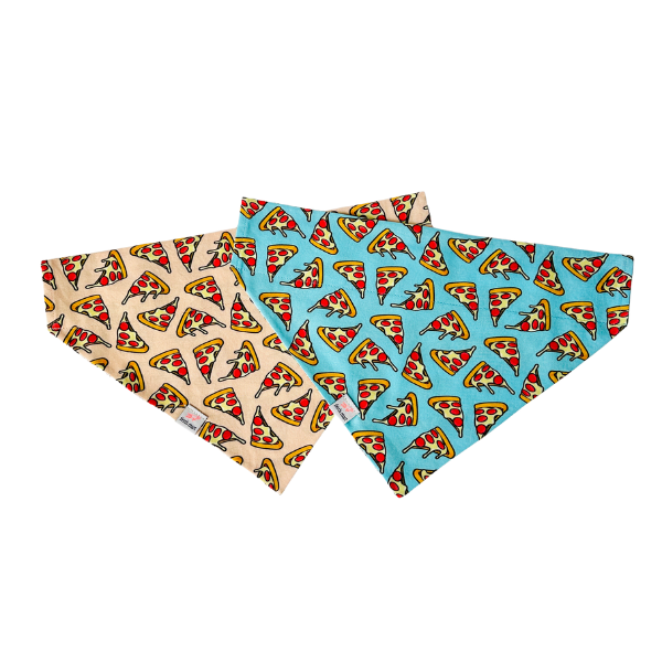 Pepperoni Pizza in Pink & Blue Bandana