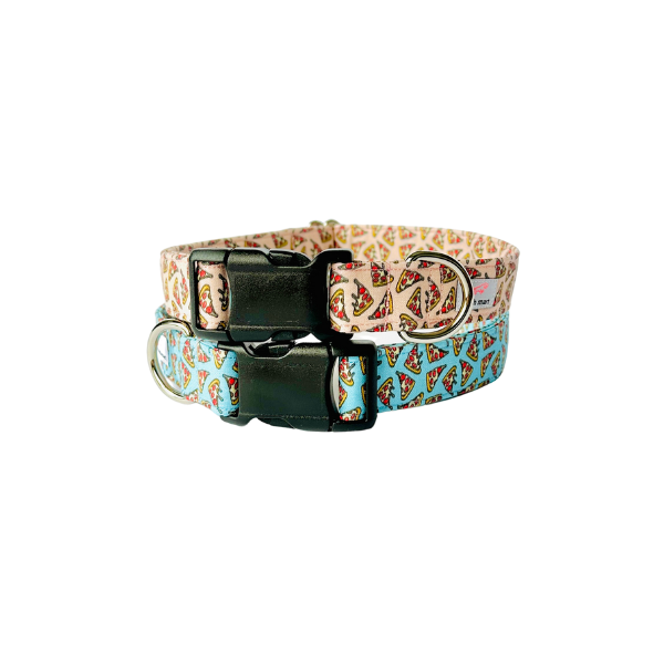 Pepperoni Pizza in Pink & Blue Collar